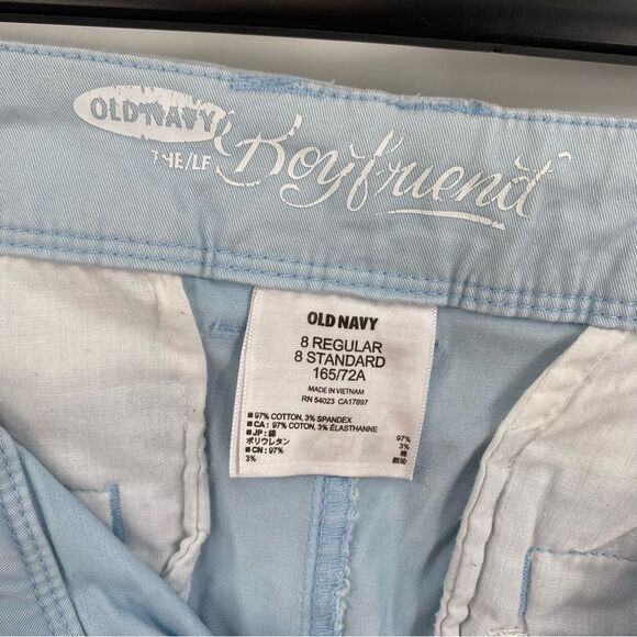 Old Navy Women's Boy Friend Sky Blue Cropped Jeans size 8 - Picture 3 of 6